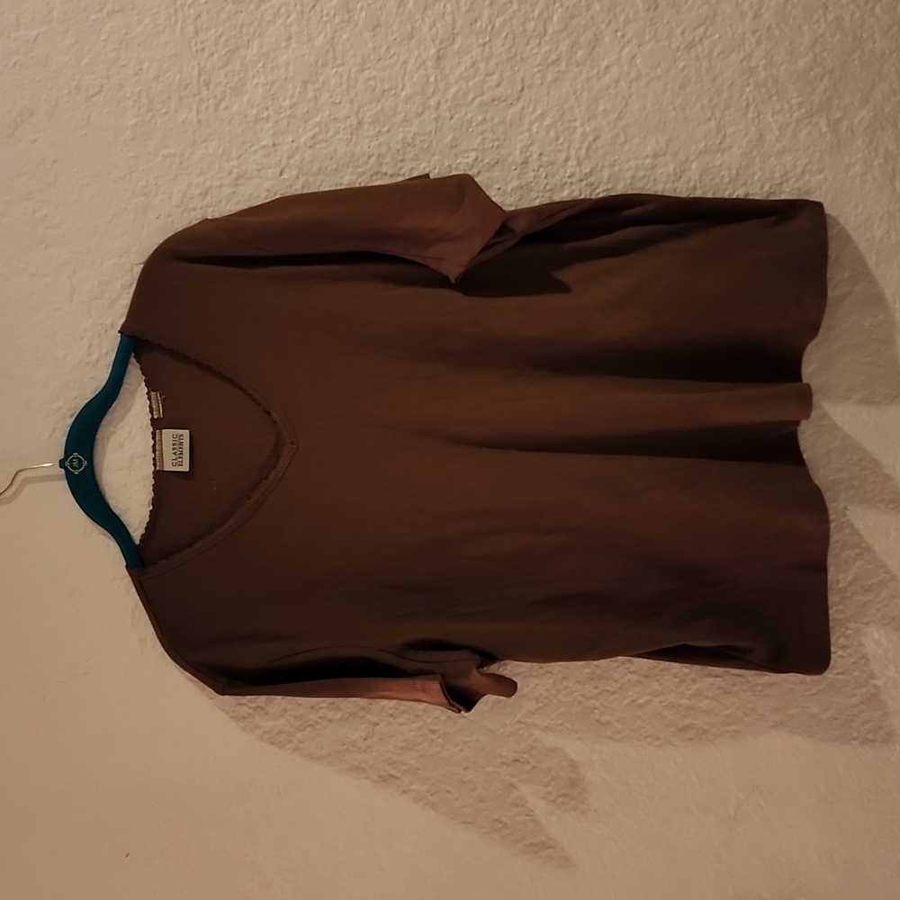 Classic Elements  Women's Short Sleeved Brown Top